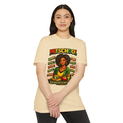 Preschool Teacher T-Shirt – "Black Excellence in Early Learning" Graphic Tee