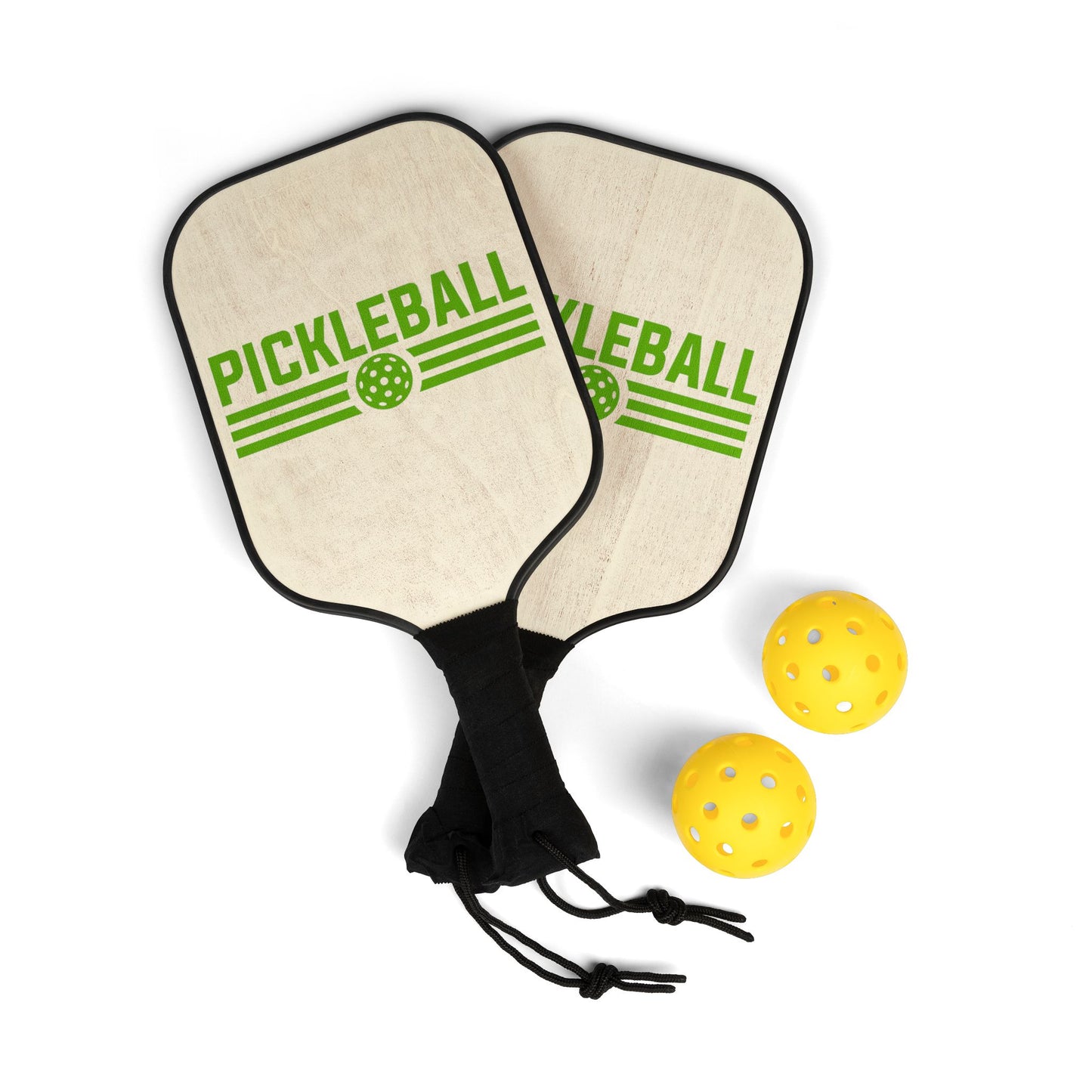 Pickleball Paddle Set — Retro “PICKLEBALL” Graphic Paddle & Ball Kit