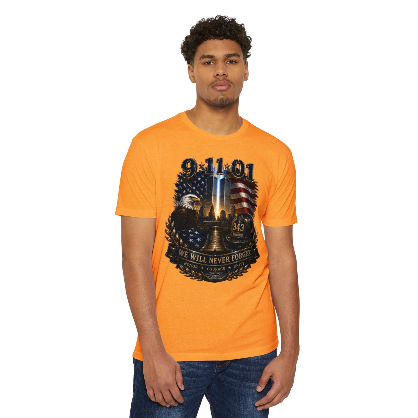 9/11 We Will Never Forget Memorial T-Shirt