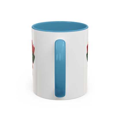 Juneteenth Ribbon Coffee Mug — Black/Red/Green Celebration Accent Mug