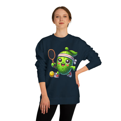 Pickleball Avocado Sweatshirt — Cute Cartoon Pickleball Player Crewneck