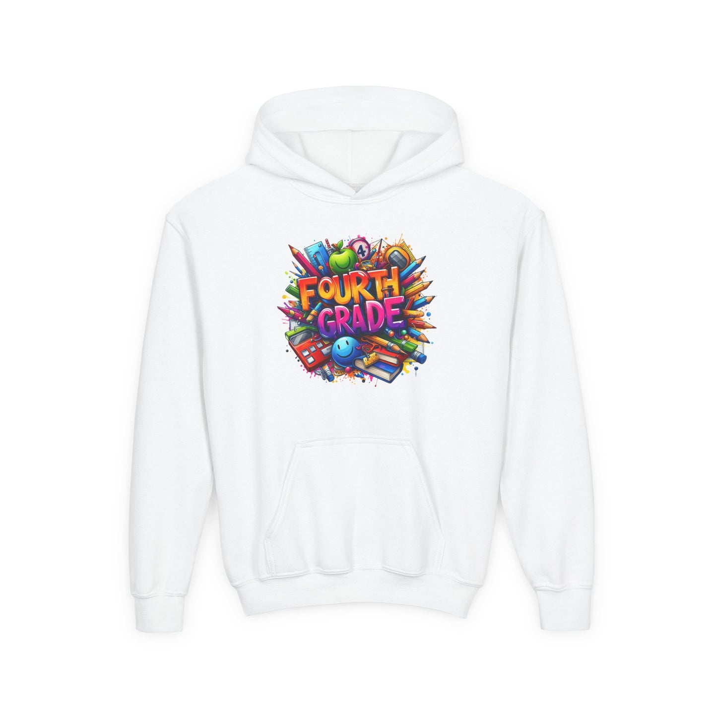 Fourth Grade Youth Hoodie — Colorful Back-to-School Kids Sweatshirt