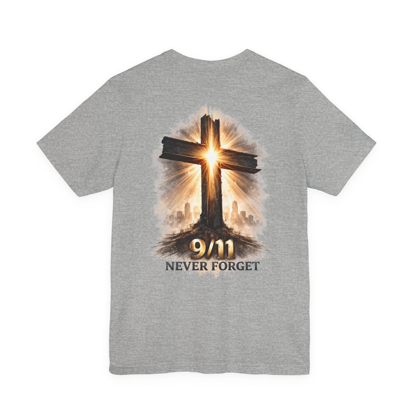 9/11 Never Forget T‑Shirt - Cross Memorial Tee