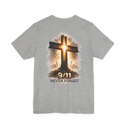9/11 Never Forget T‑Shirt - Cross Memorial Tee