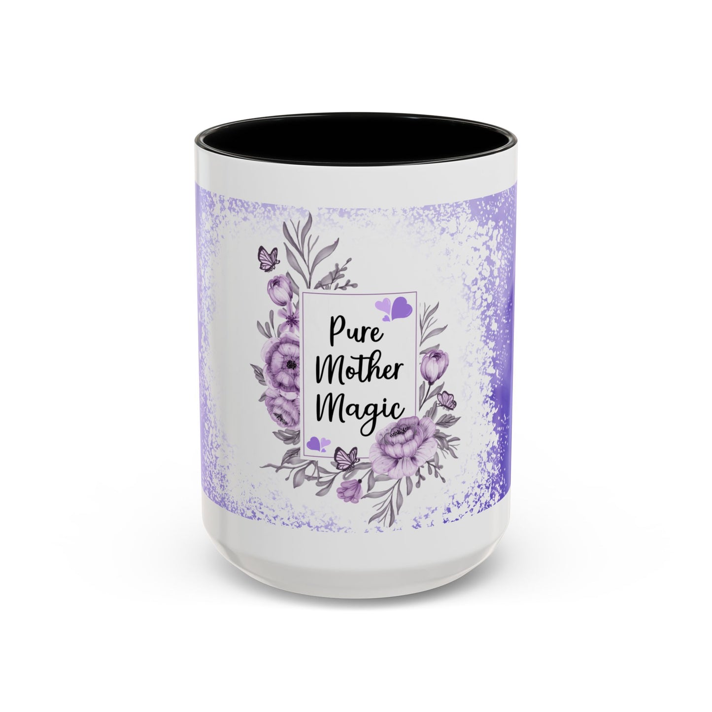 Pure Mother Magic Accent Coffee Mug — Floral Purple 11/15oz