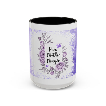 Pure Mother Magic Accent Coffee Mug — Floral Purple 11/15oz