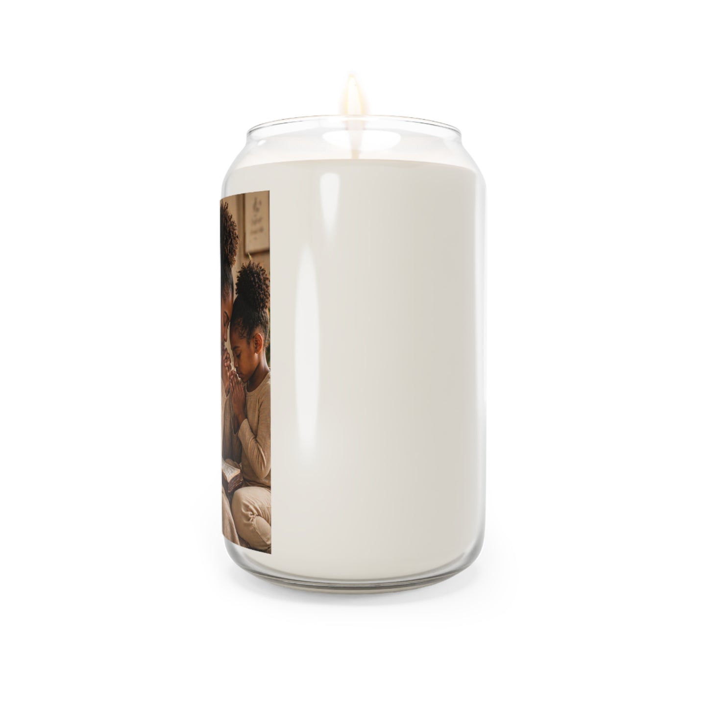 Serve the Lord Soy Candle — 13.75oz Scented Jar (Faith & Family Prayer Design)