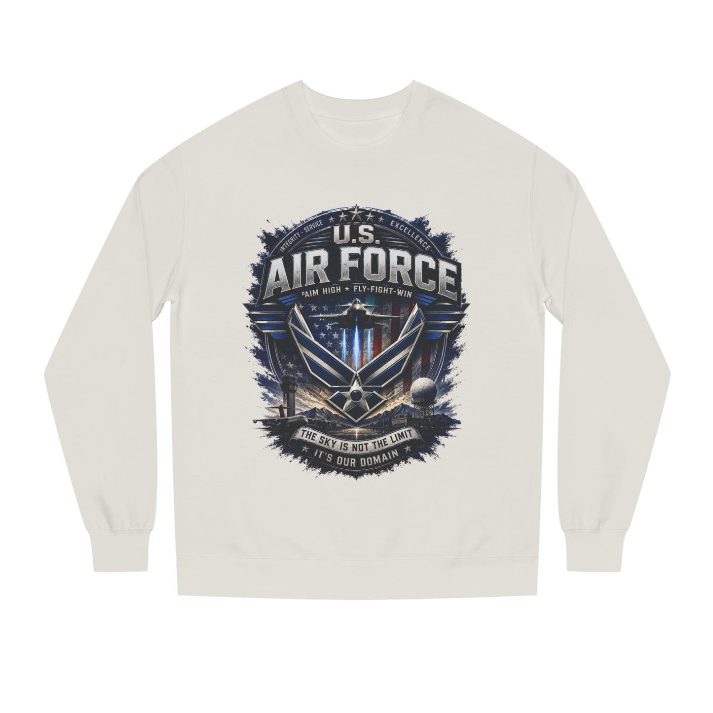 Air Force Crewneck Sweatshirt - U.S. Military Emblem Graphic