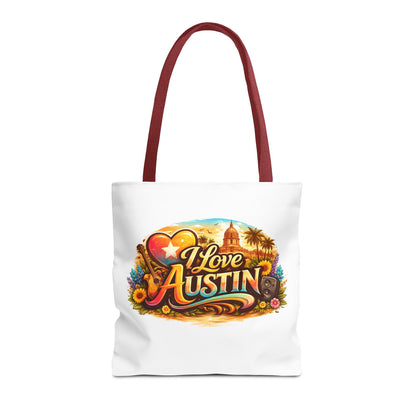 I Love Austin Tote Bag — Retro Cityscape Cotton Shopper