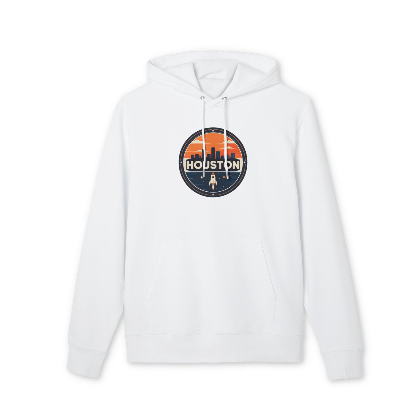 Houston Skyline Rocket Hoodie — Retro Space City Pullover