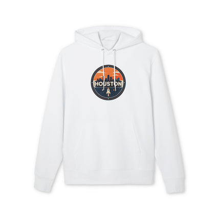 Houston Skyline Rocket Hoodie — Retro Space City Pullover