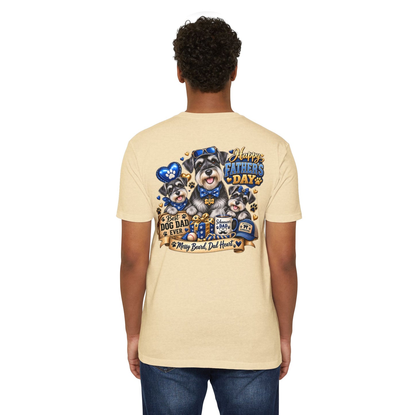 Father's Day Dog Dad T-Shirt – "Best Dog Dad Ever" Paw Print Tee