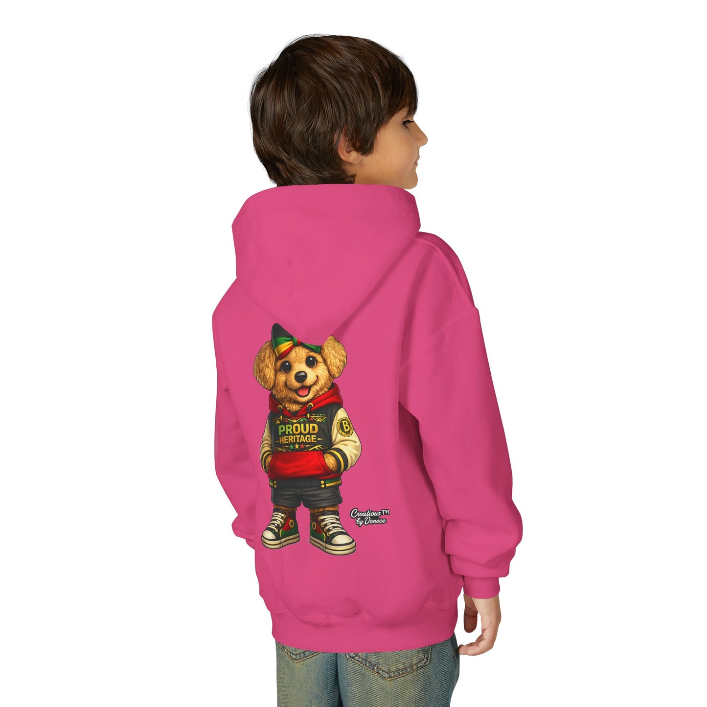 Youth Hoodie — 'Proud Heritage' Teddy Bear Streetwear Kids Pullover