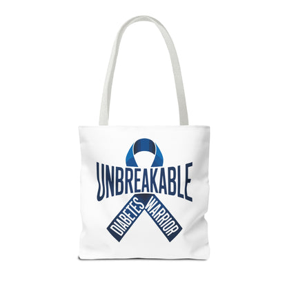 Diabetes Warrior Unbreakable Tote Bag – Blue Awareness Ribbon All-Over Print
