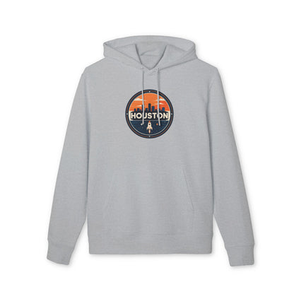 Houston Skyline Rocket Hoodie — Retro Space City Pullover