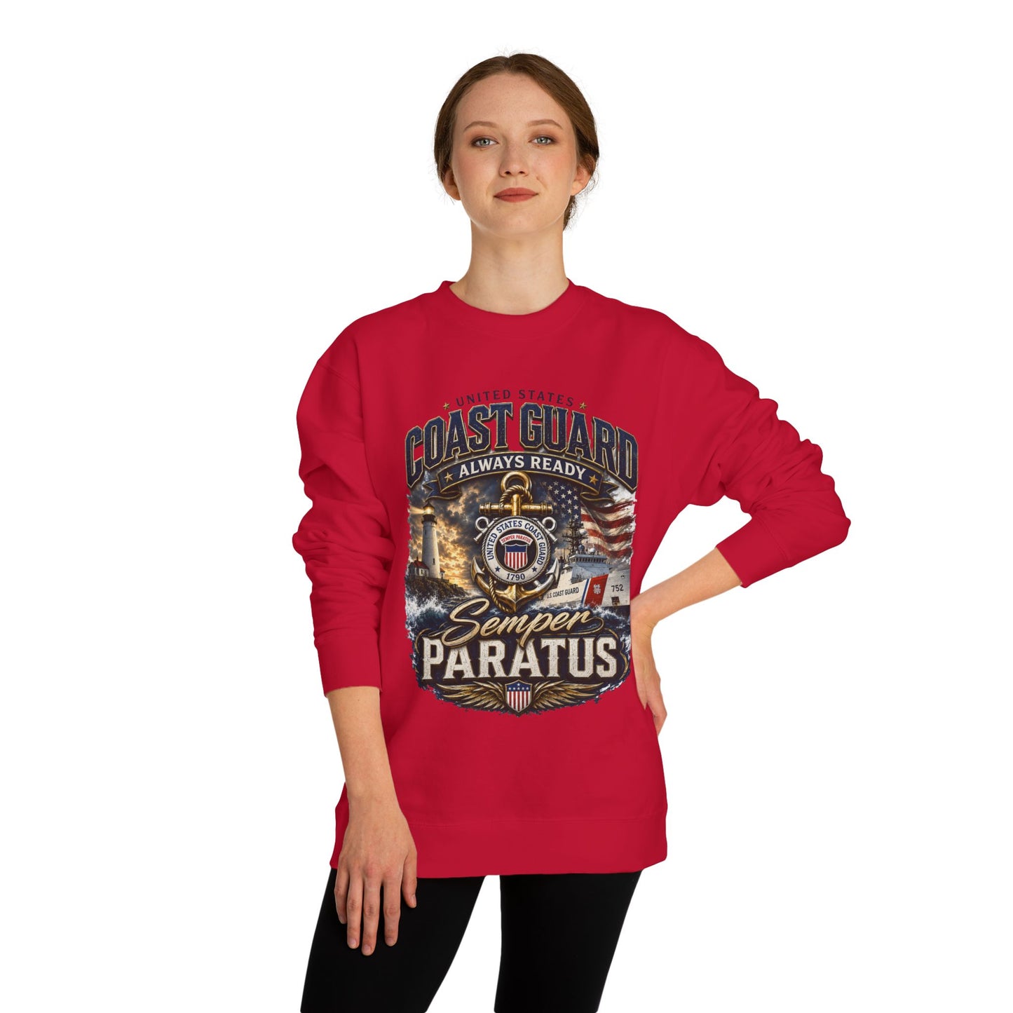 Coast Guard Semper Paratus Sweatshirt — USCG Always Ready Veteran Crewneck