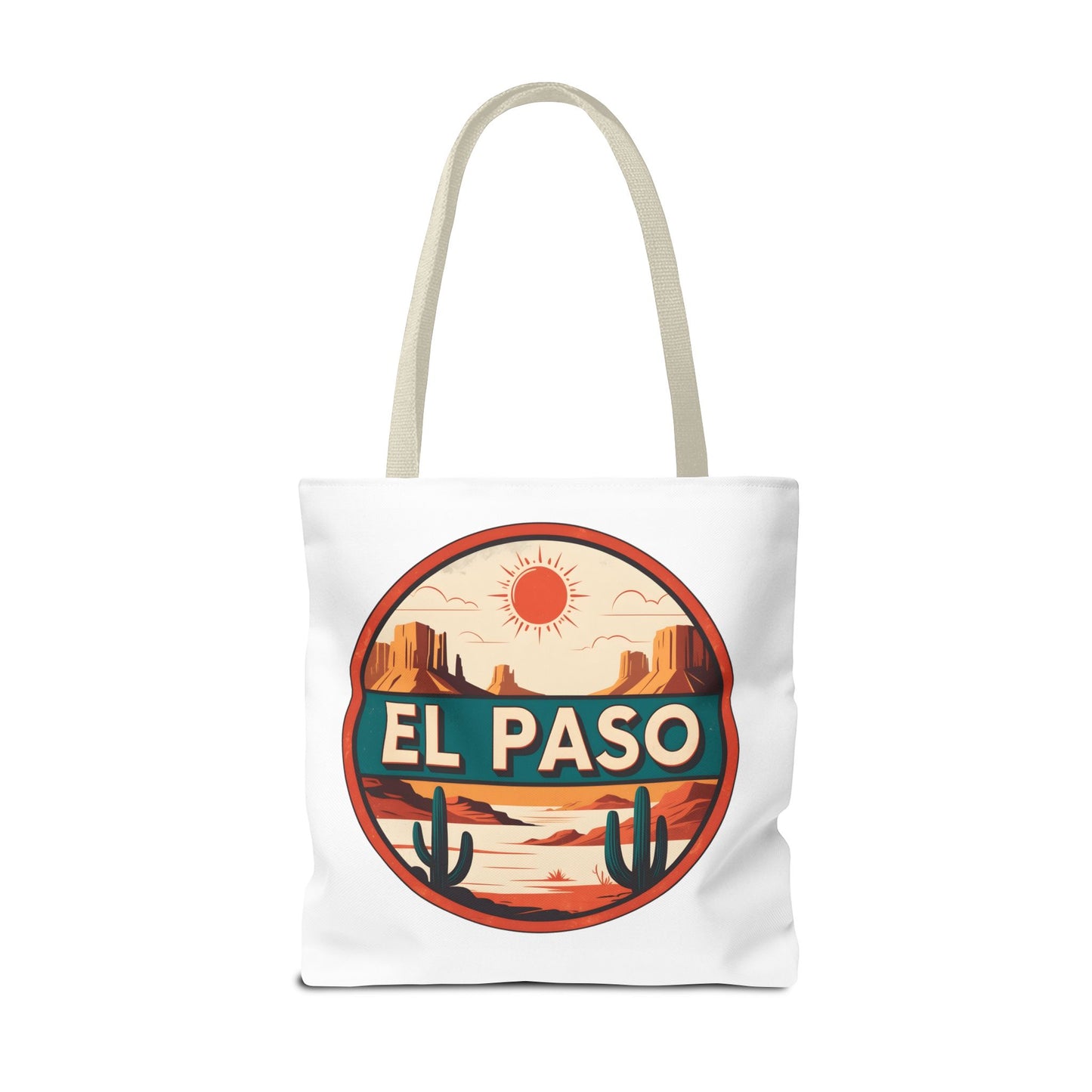 El Paso Desert Sunset Tote Bag — Vintage Southwestern Travel Canvas Tote