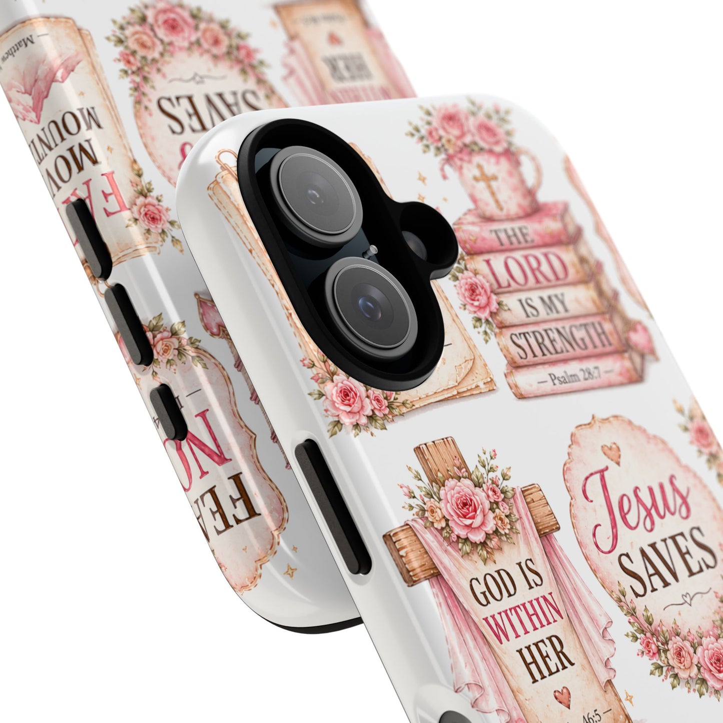 Faith Phone Case — 'Jesus Saves' Floral Christian Scripture iPhone Case