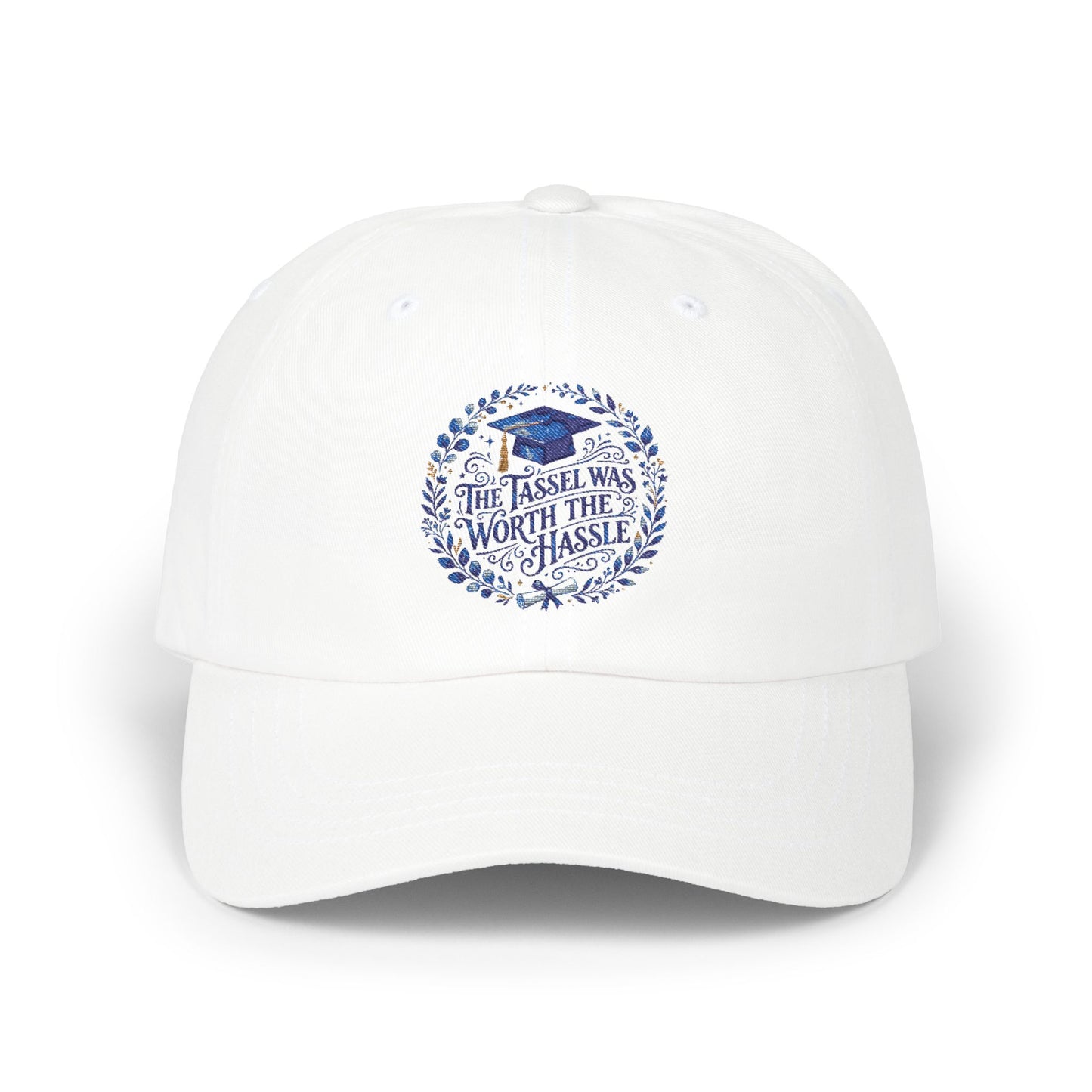 Dad Cap — "The Risk Was Worth Those Nights" Embroidered Floral Graduation Hat