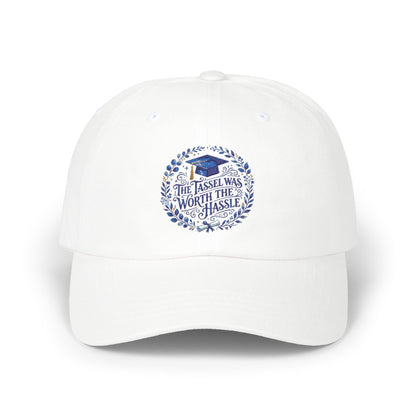 Dad Cap — "The Risk Was Worth Those Nights" Embroidered Floral Graduation Hat