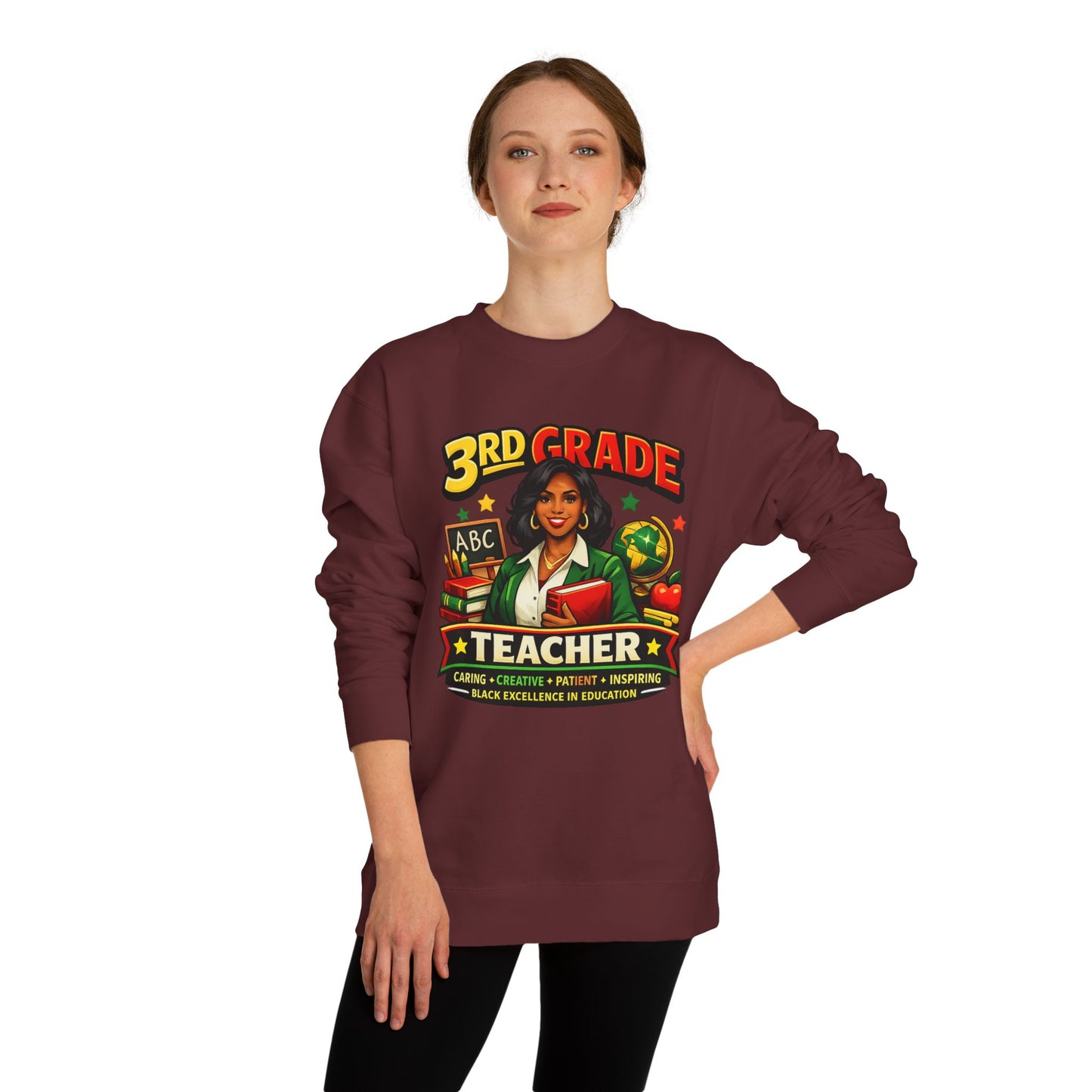 3rd Grade Teacher Sweatshirt – Inspiring Black Excellence Teacher Gift