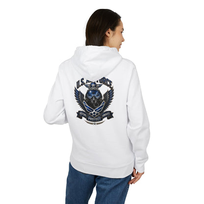 U.S. Air Force Crest Hoodie — "Defend, Protect, Serve" Military Emblem Pullover