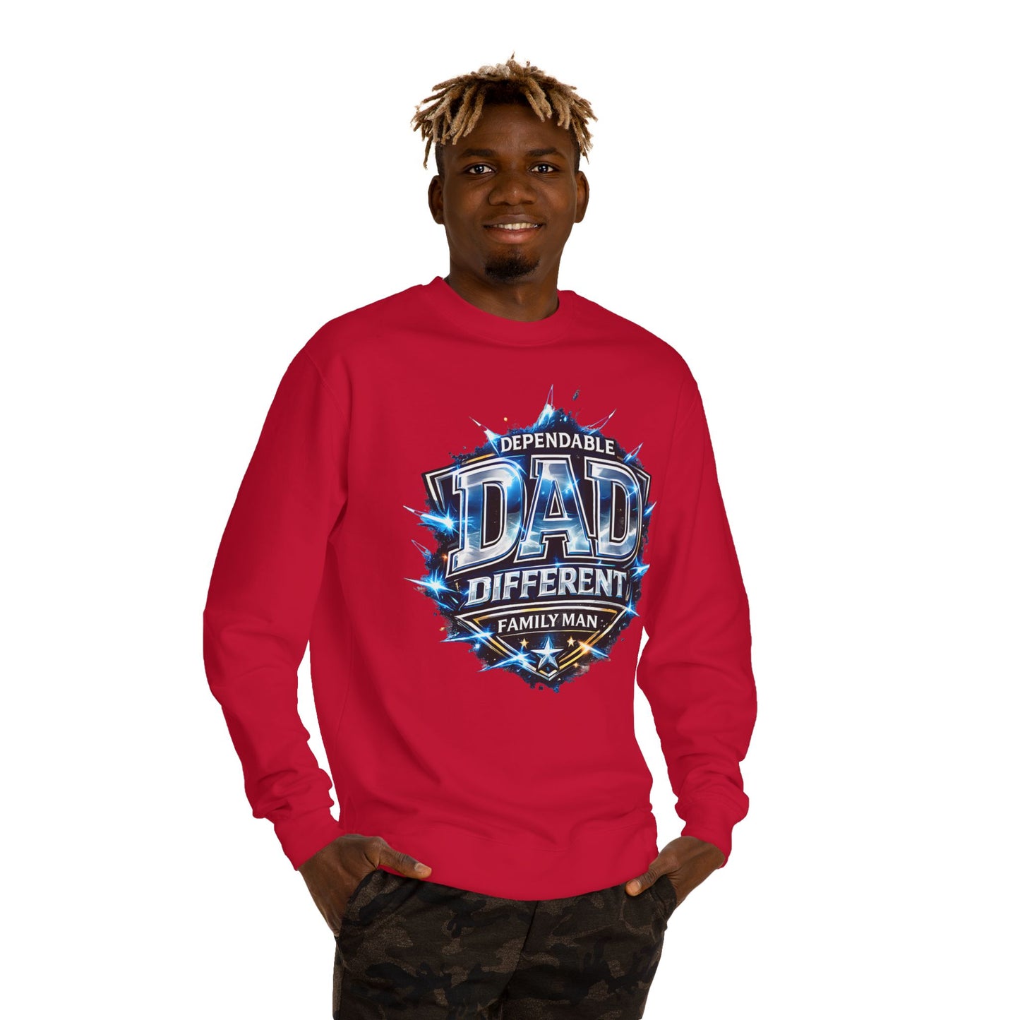 Dependable Dad Crewneck Sweatshirt - "Different Family Man" Graphic
