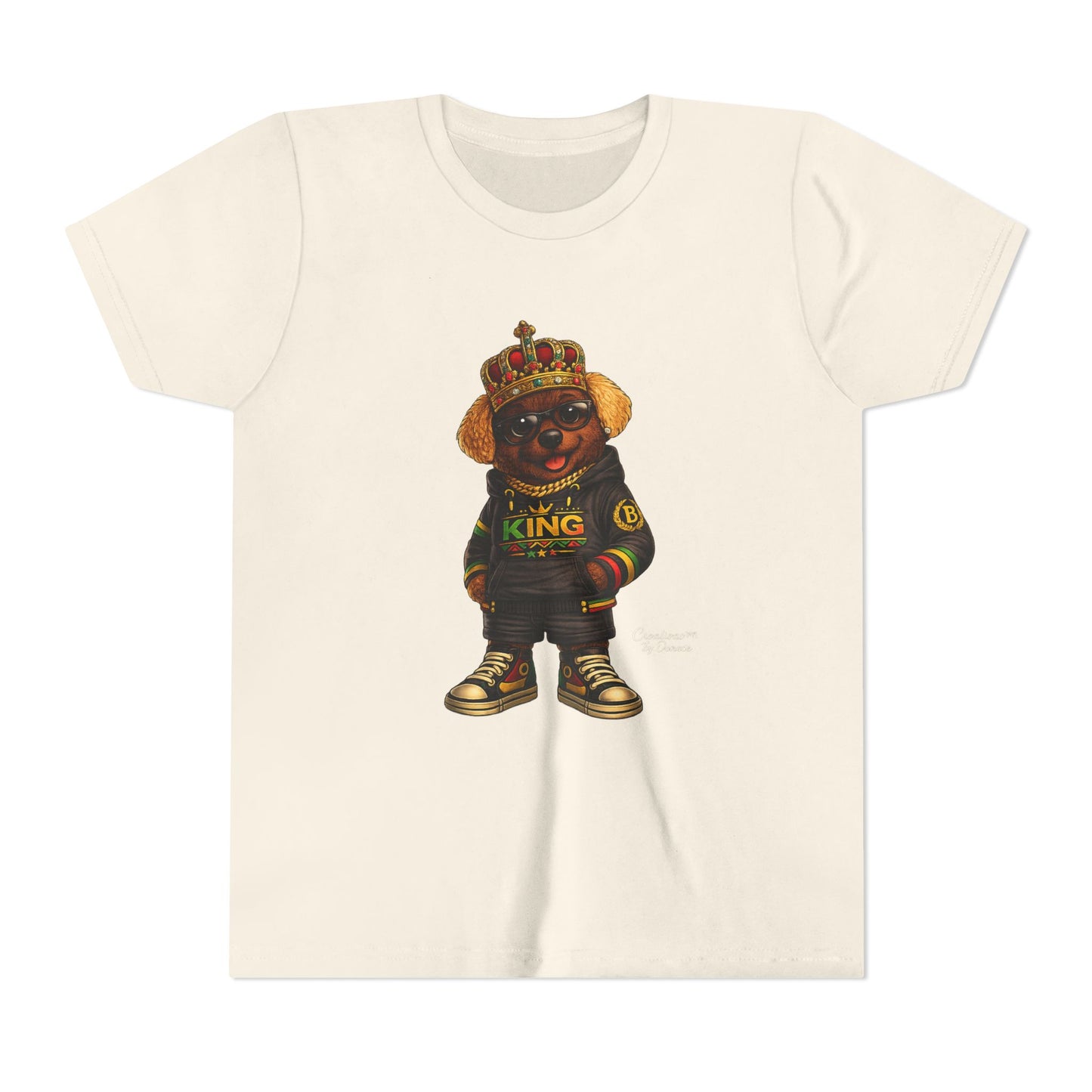 Youth Tee — 'Lil King' Crowned Bear Graphic Shirt