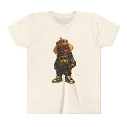 Youth Tee — 'Lil King' Crowned Bear Graphic Shirt