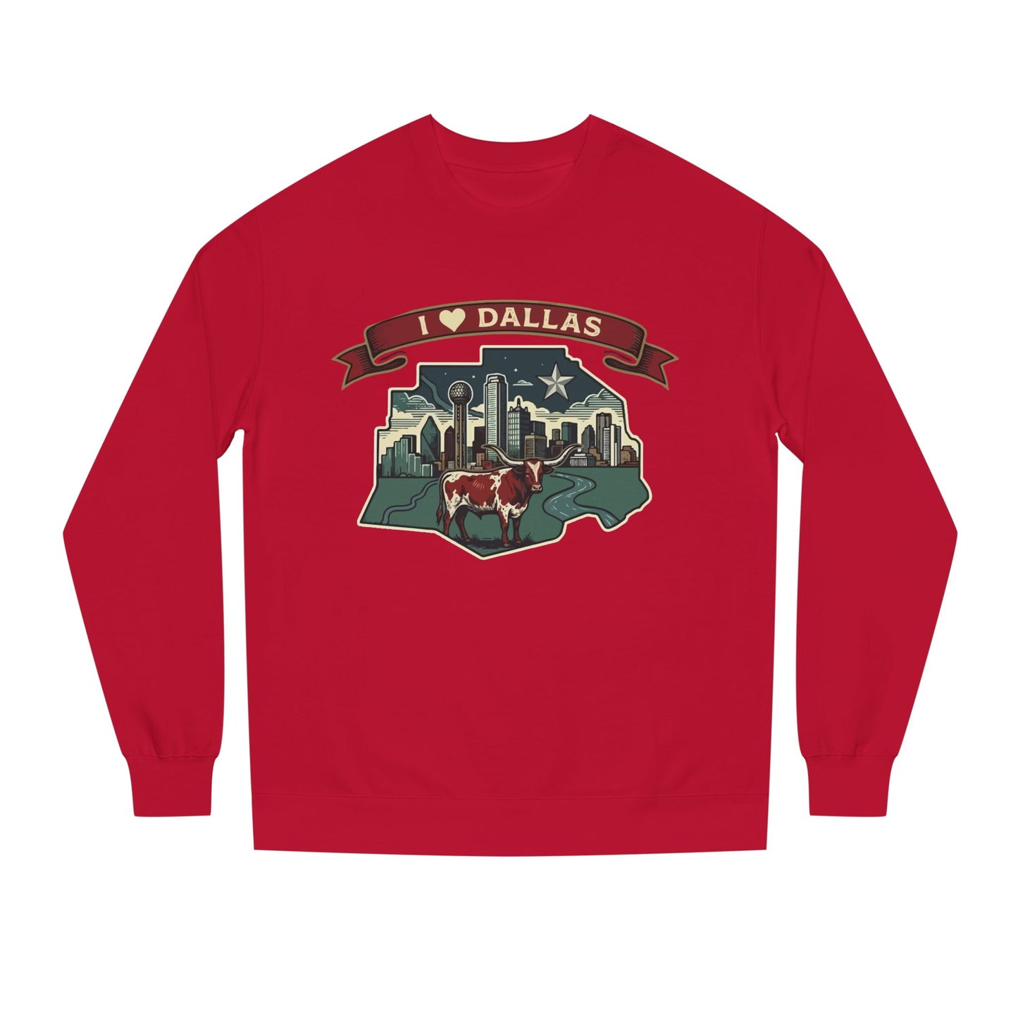 I  Dallas Skyline Sweatshirt — Vintage Texas Cityscape Crewneck
