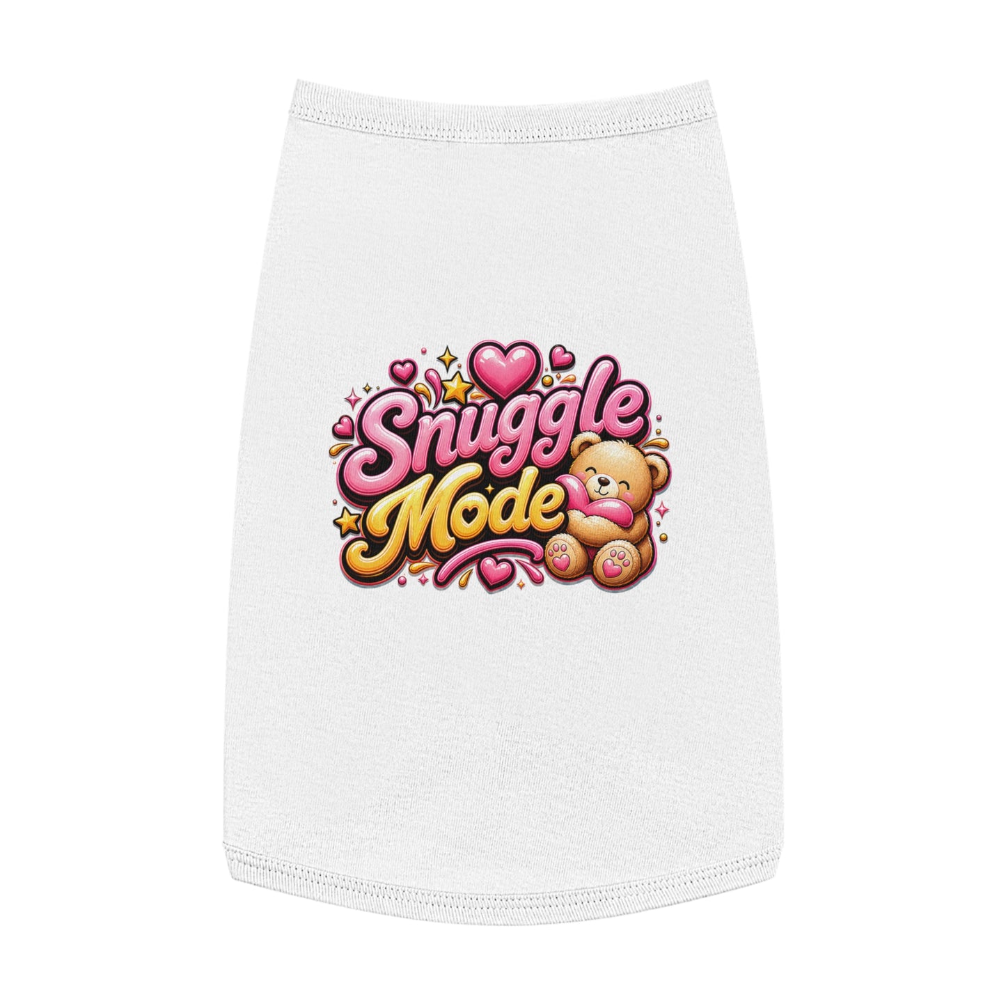 Snuggle Mode Pet Tank Top — Cute Teddy Heart Dog & Cat Shirt