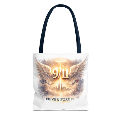 9/11 Memorial Tote Bag – 'Never Forget' Angel Wings Tribute