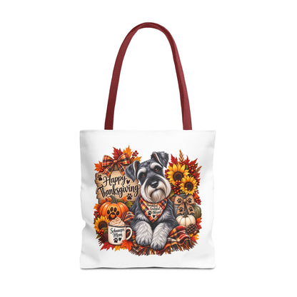 Thanksgiving Schnauzer Tote Bag — Happy Thanksgiving Fall Harvest Design