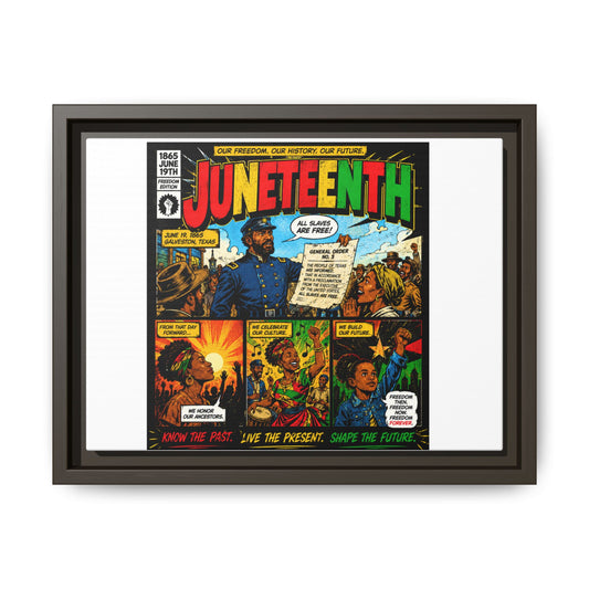 Juneteenth Comic Art Canvas - Framed Matte Wall Decor