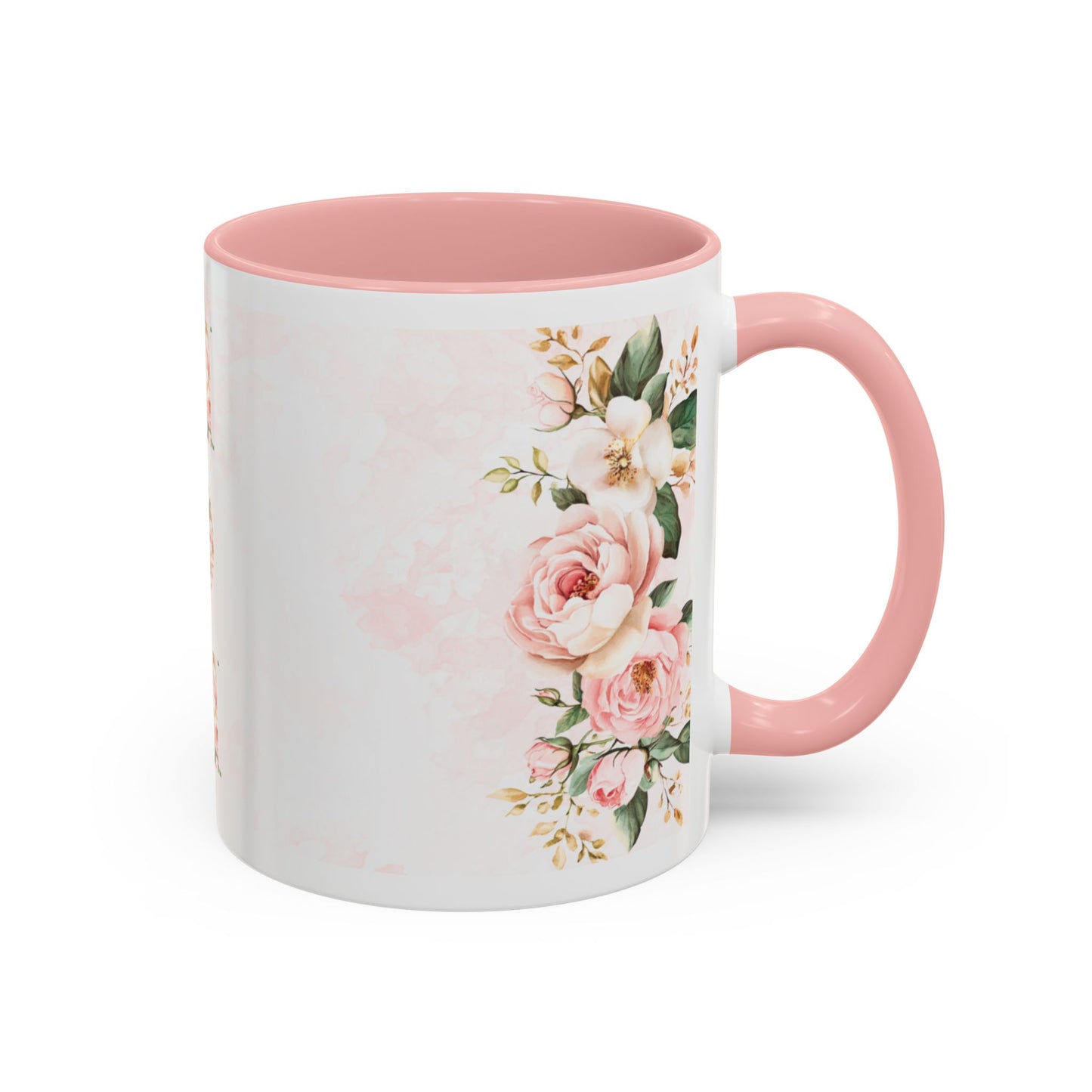 Mom Floral Accent Coffee Mug — Pink Roses Mother's Day Gift (11/15oz)