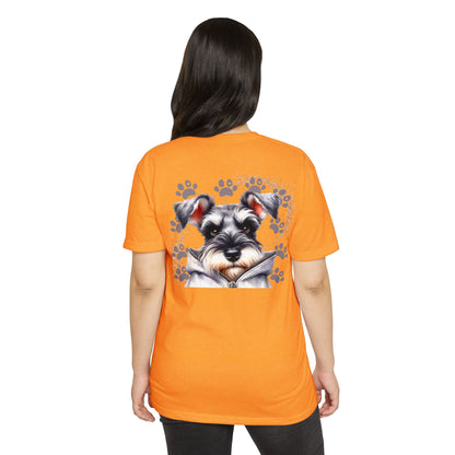Schnauzer Pawprint Graphic T‑Shirt — Cute Dog Portrait Tee for Pet Lovers
