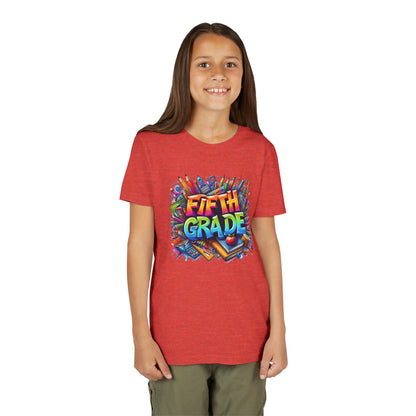 Fifth Grade Kid's Tee - Colorful School Supplies Back to School T-Shirt
