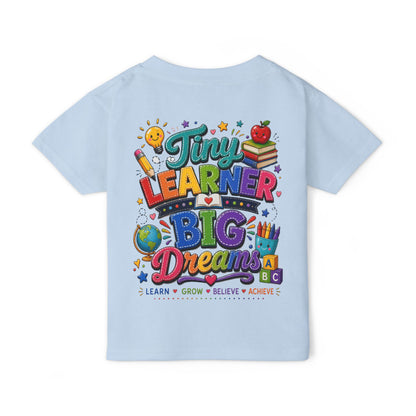 Toddler T‑Shirt — “Tiny Learner Big Dreams” Colorful Back‑to‑School Tee