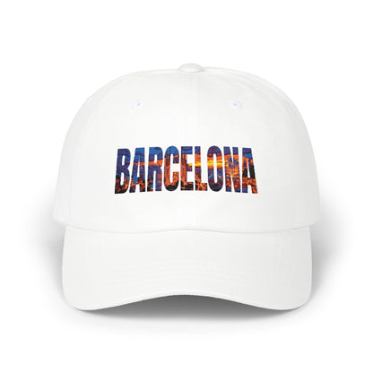 Barcelona Dad Cap — Embroidered City Photo Text Travel Hat