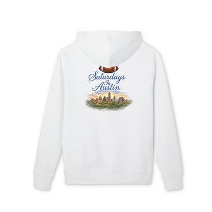 Saturdays in Austin Hoodie — Austin Skyline & Coffee Graphic