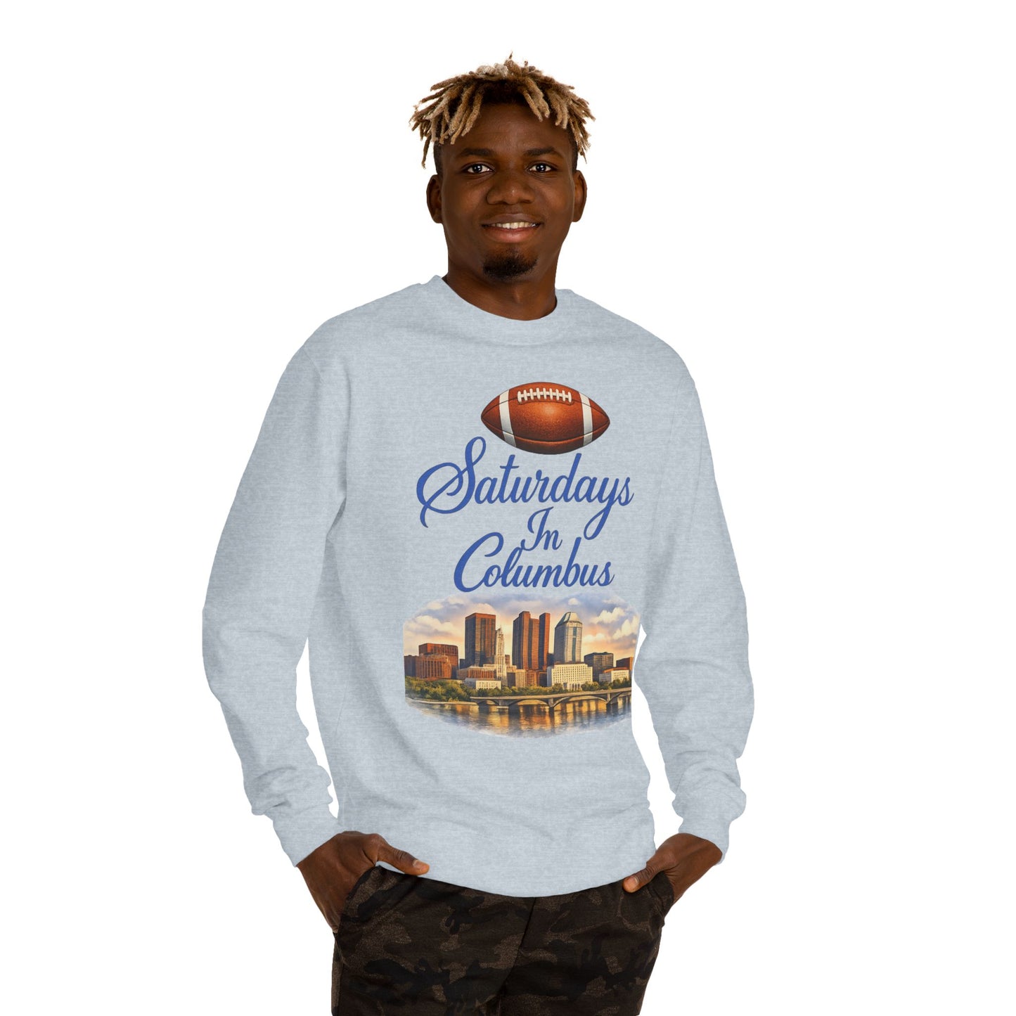 Saturdays in Columbus Sweatshirt — Football City Skyline Crewneck