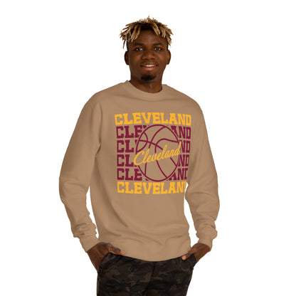 Cleveland Basketball Crewneck Sweatshirt – Retro Script Hoop Design
