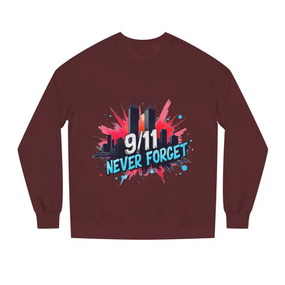 9/11 Never Forget Sweatshirt - Tribute Crewneck with Twin Towers Graphic