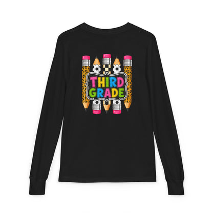 Third Grade Pencil Graphic Long Sleeve Tee