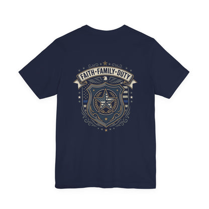 Police Badge Shield T‑Shirt — "Faith • Family • Duty" Graphic Tee