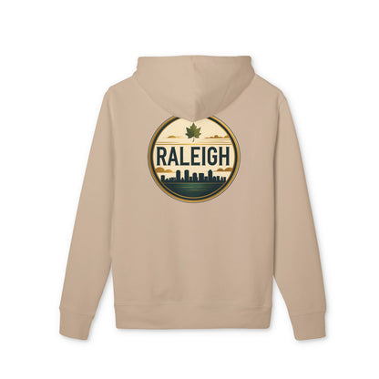 Raleigh Retro Skyline Hoodie — Vintage City Badge Design