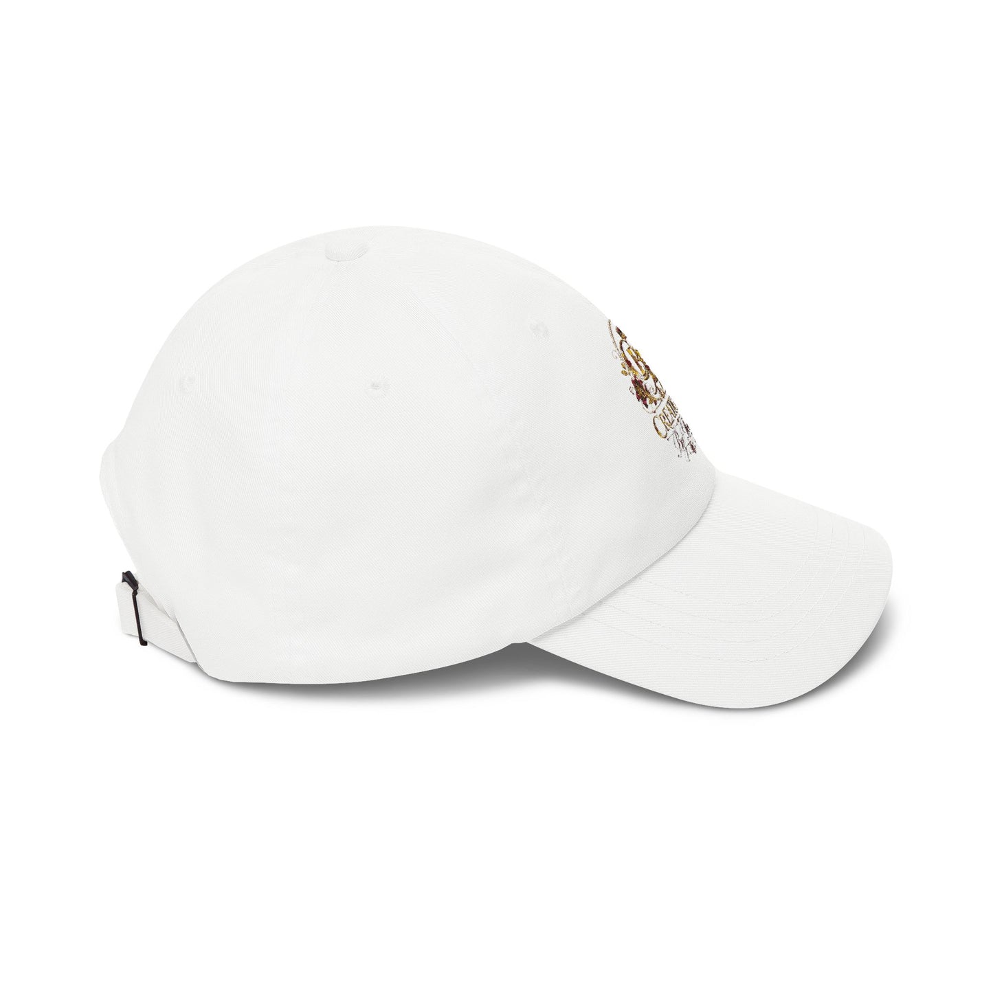 Dad Cap — Floral Gold 'Creations By Donece' Logo Embroidered Hat