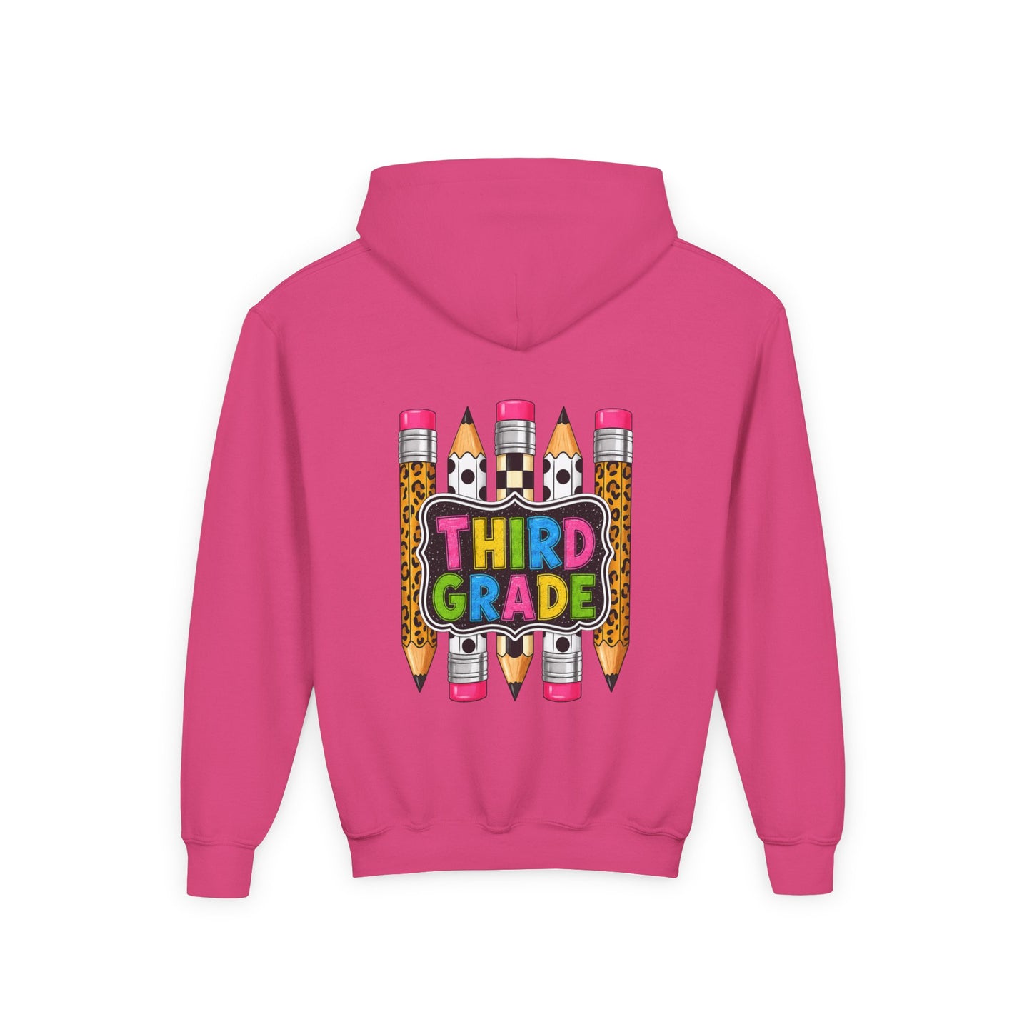 Third Grade Kids Hoodie — Cute Pencil Back-to-School Sweatshirt