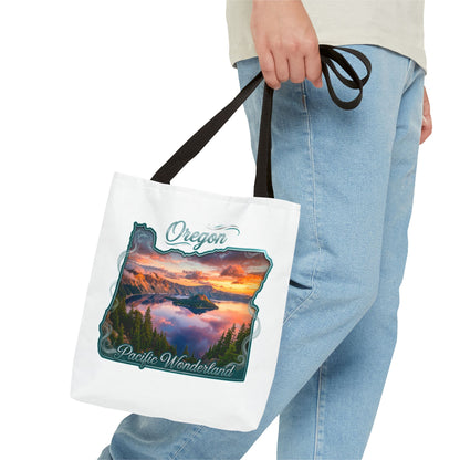 Oregon Scenic Tote Bag — 'Pacific Wonderland' Sunset Landscape Tote