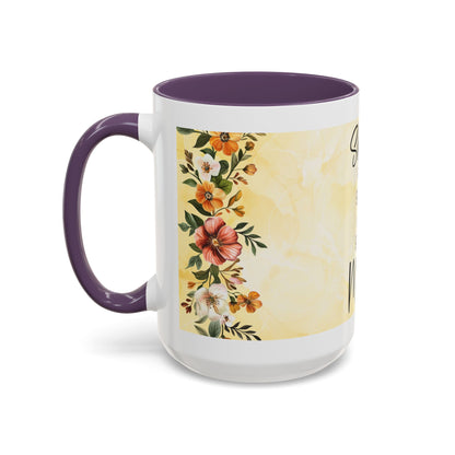 She Is Mom Floral Accent Coffee Mug — 'She is Peace, She is Home' Mother's Day Gift